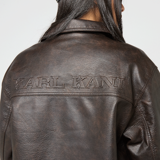 Karl Kani OG Retro Pu Leather Boxy Jacket marrone 95875 5