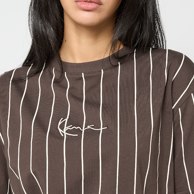 Karl Kani Small Signature Essential Pinstripe OS Tee brązowy 95878 3