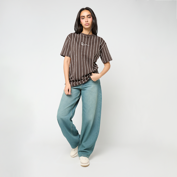 Karl Kani Small Signature Essential Pinstripe Oversized Tee brun 95878 4