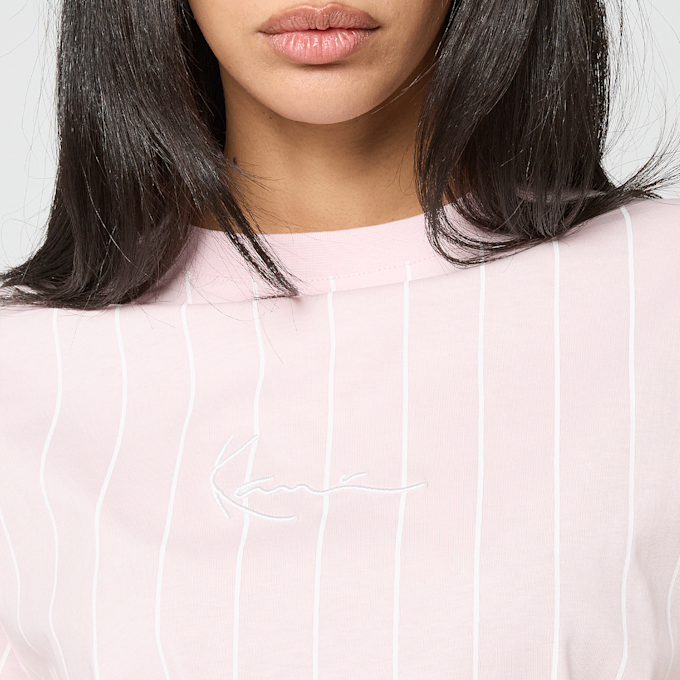 Karl Kani Small Signature Essential Pinstripe OS Tee lichtroze 95881 3