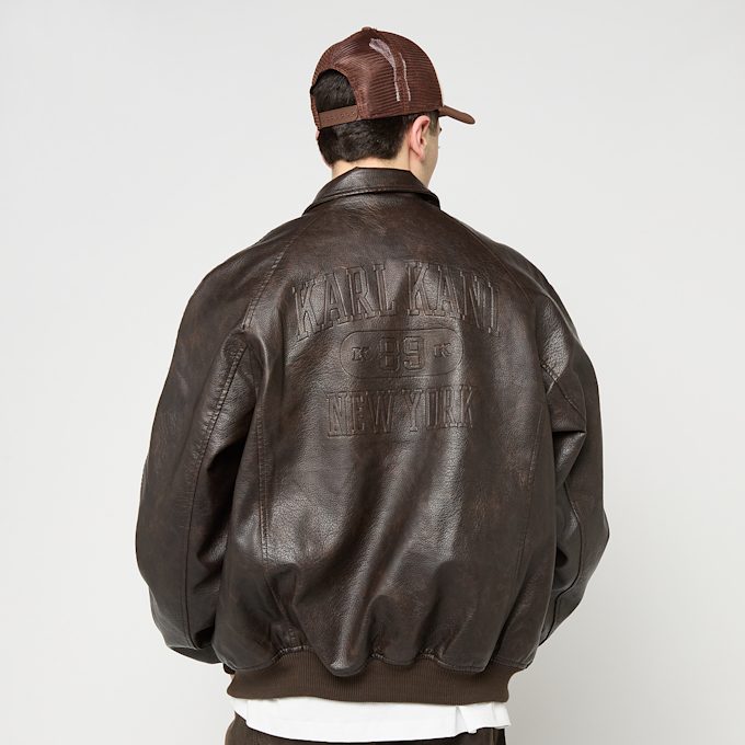 Karl Kani Signature Pu Leather Bomber Jacket Marron 96136 2
