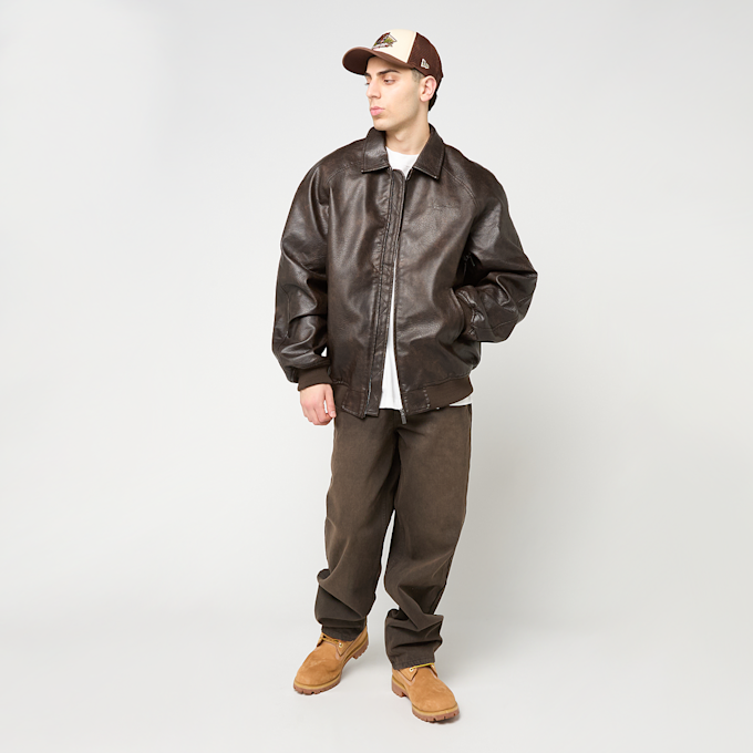 Karl Kani Signature Pu Leather Bomber Jacket Marron 96136 6