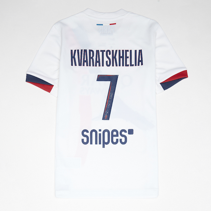Nike Kvaratskhelia / No. 7 / Paris Saint-Germain Nike Kids Away Stadium 2024/25 blanc 96164 1