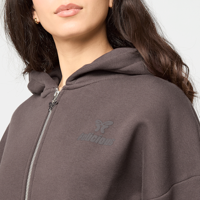 Felicious Basic Chest Logo Zipper marrone 96241 3