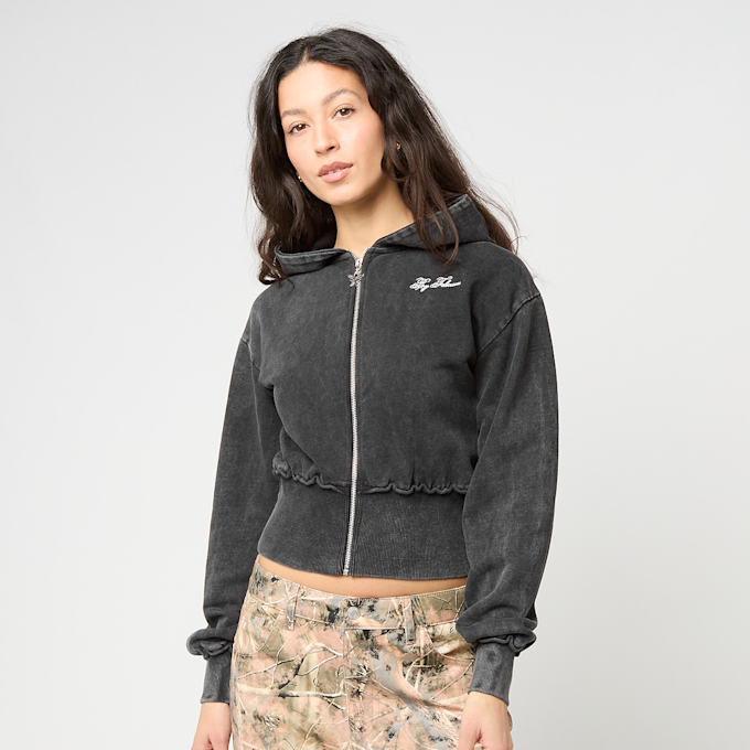 Felicious Washed cropped Sweat Jacket grijs 96239 1