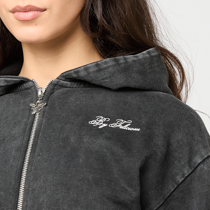 Felicious Washed cropped Sweat Jacket szary 96239 3