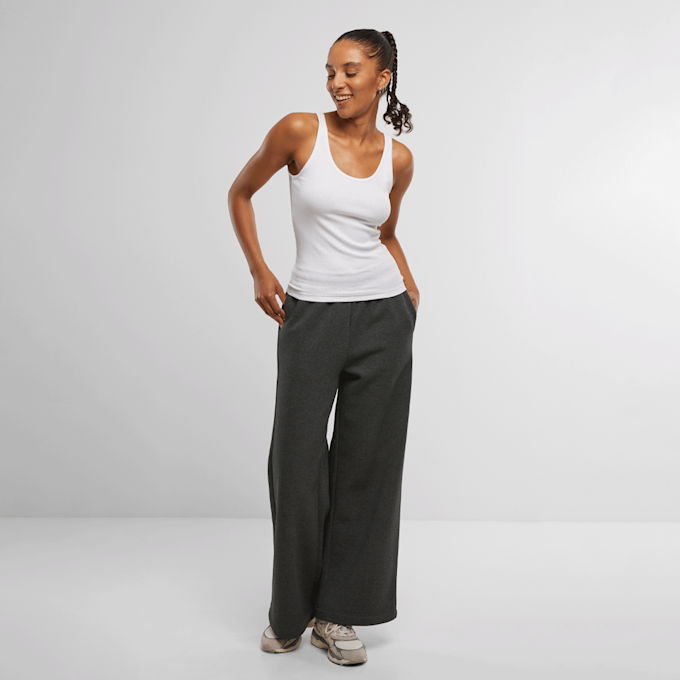 Urban Classics Ladies Fluffy Wideleg Trackpants gris 96318 4
