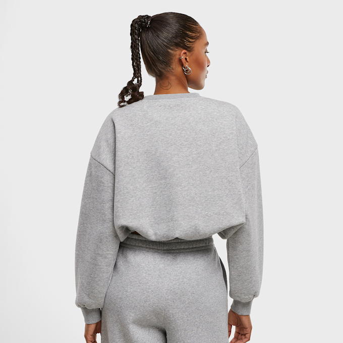 Urban Classics Ladies Cropped Gathered Sweatshirt grigio 96325 2