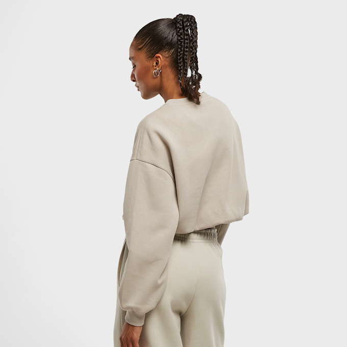 Urban Classics Ladies Cropped Gathered Sweatshirt beige 96326 2