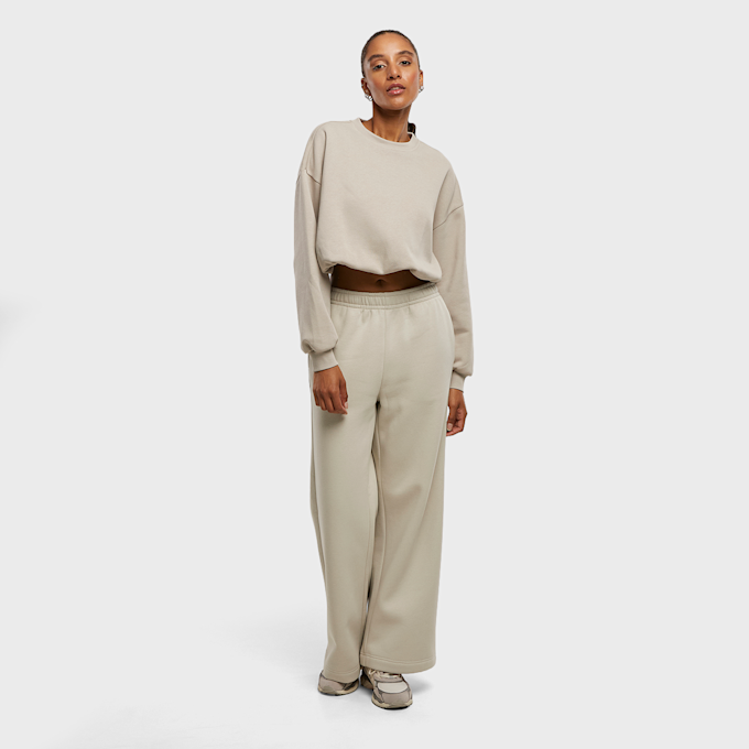 Urban Classics Ladies Cropped Gathered Sweatshirt beige 96326 3