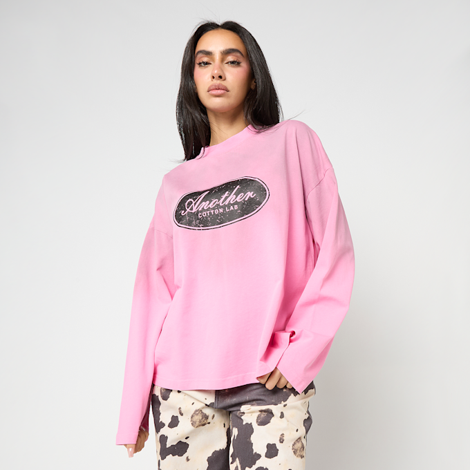 Another Cotton Lab Another Vintage Logo Washed Longsleeve rosa  96490 1