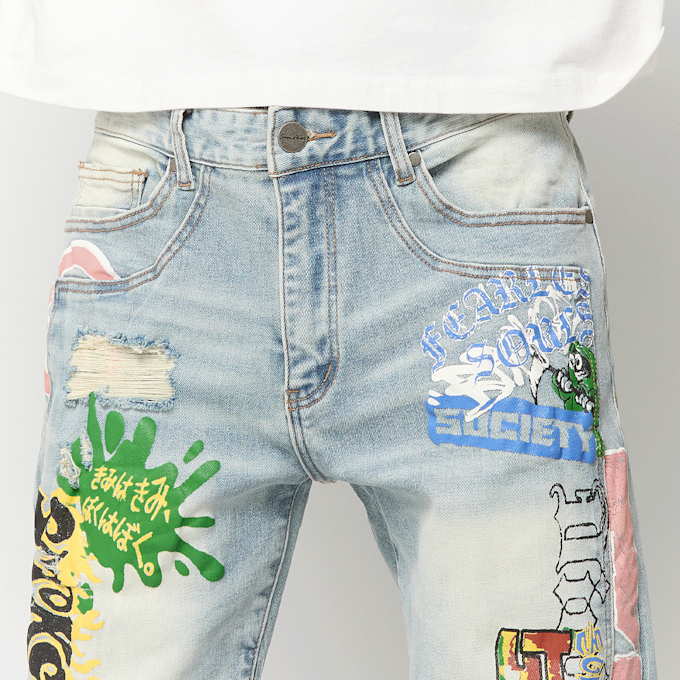 Smoke Rise Graffiti Jean plava 96484 3