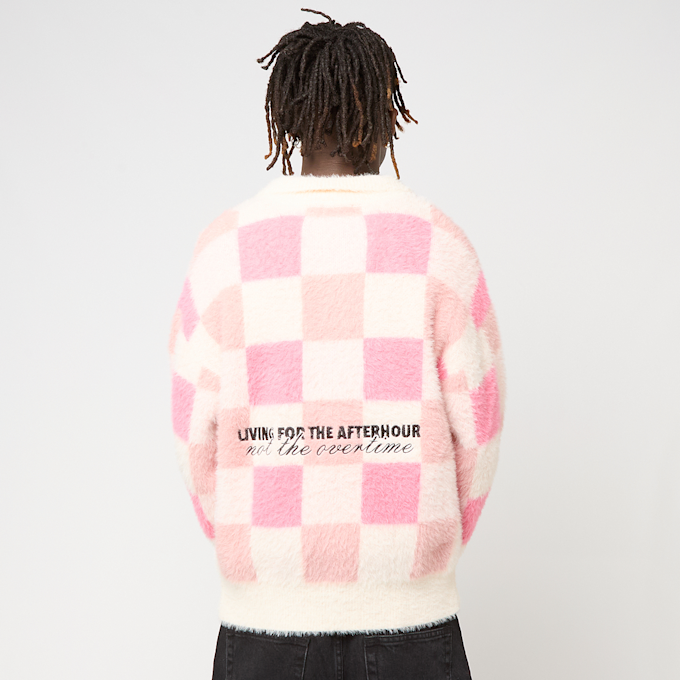 Another Cotton Lab Another Checked Knit Sweater rose 96542 2