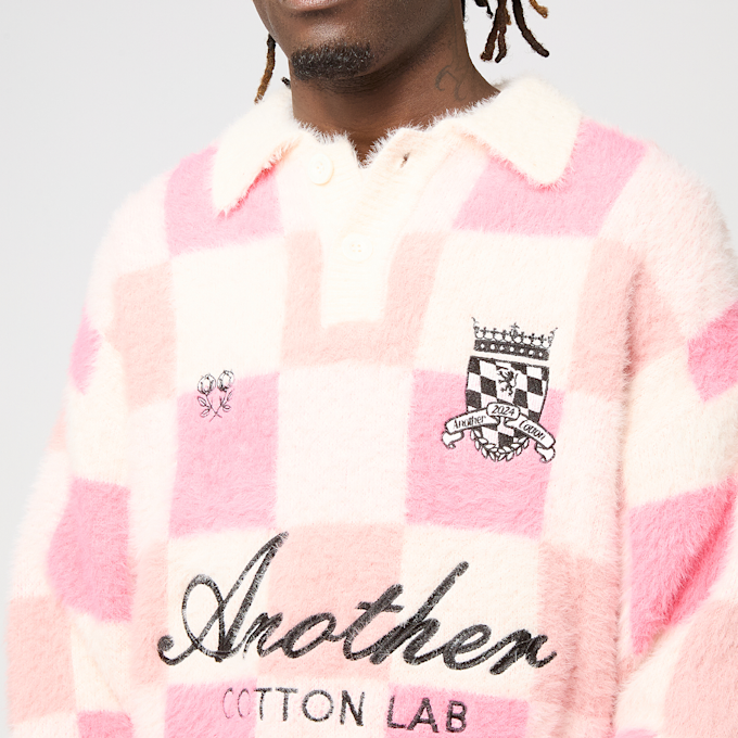 Another Cotton Lab Another Checked Knit Sweater rose 96542 3