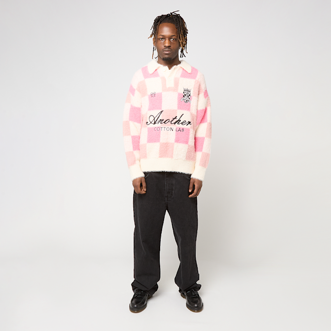 Another Cotton Lab Another Checked Knit Sweater rose 96542 5