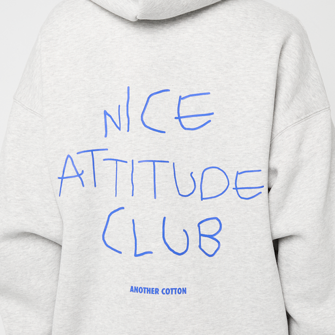 Another Cotton Lab Nice Attitude Club Oversized Hoodie grigio 96721 3
