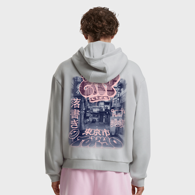 Mister Tee Tokyo City Life Fluffy Zip Hoody grigio 97791 1