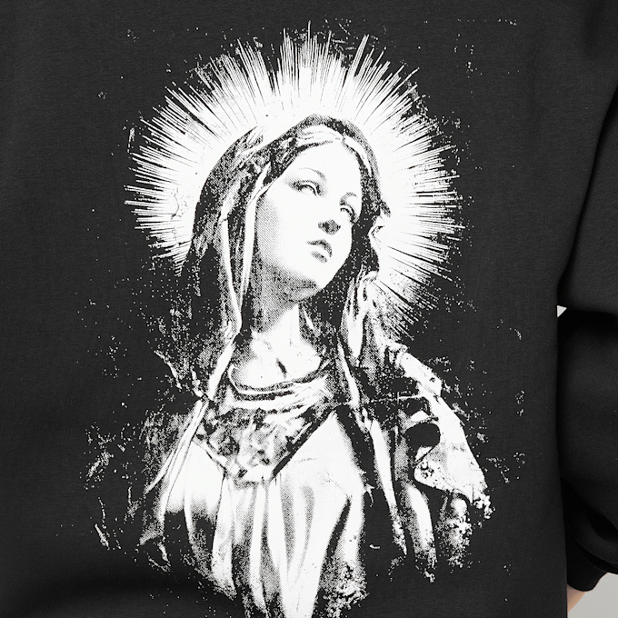 Mister Tee Mary Cross Fluffy Zip Hoody preto 97792 3