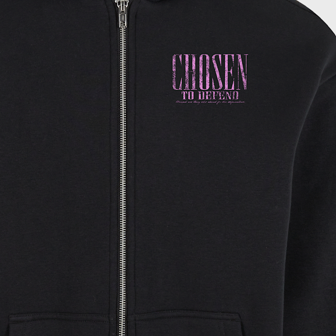 Mister Tee Chosen To Defent Fluffy Zip Hoody noir 97796 4