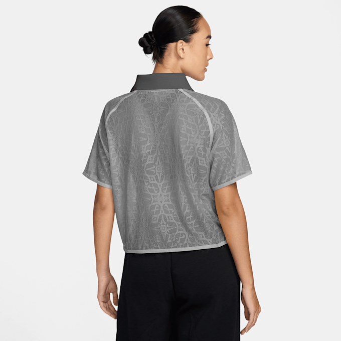 Nike Sportswear Loose Lace Polo Jersey Top cinzento 97978 2