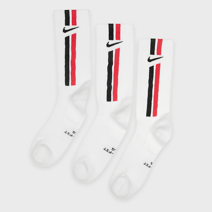 Nike 3 PACK - Everyday Elevated Crew Stripe Socks weiß 98355 1
