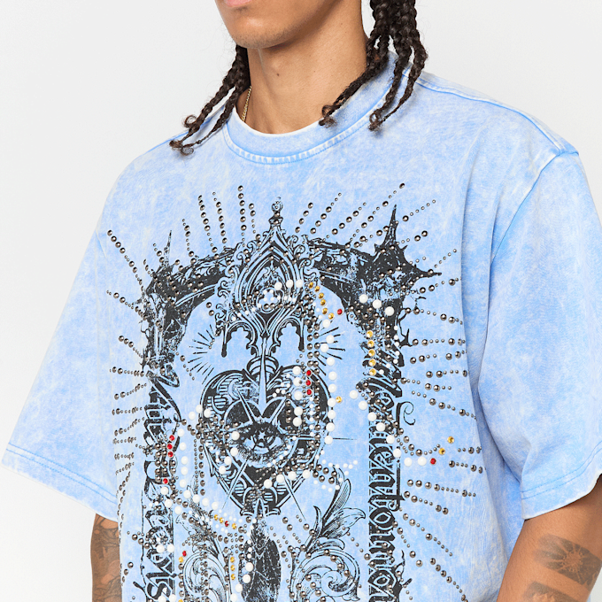 Smoke Rise Memento Mori Studded Tee blau 98798 3