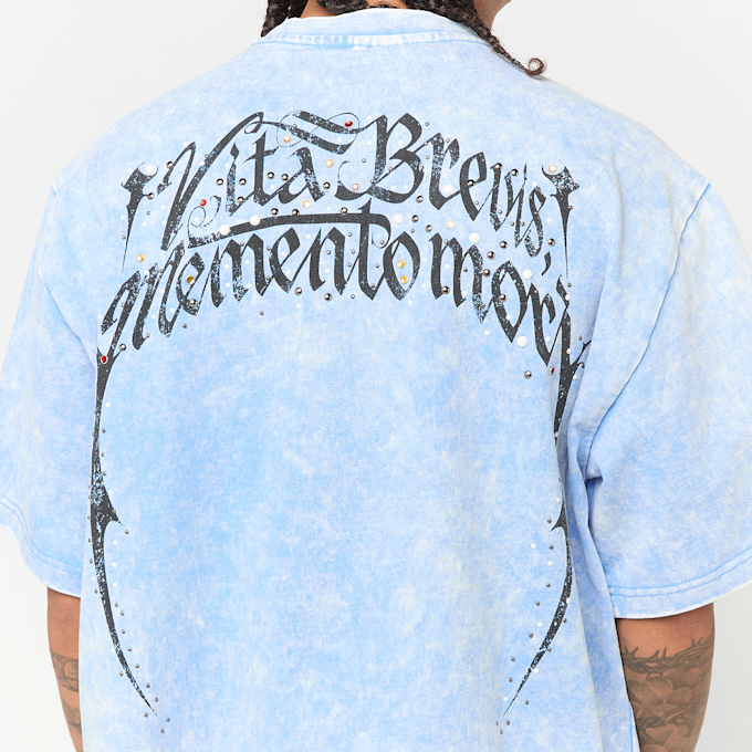 Smoke Rise Memento Mori Studded Tee blau 98798 4