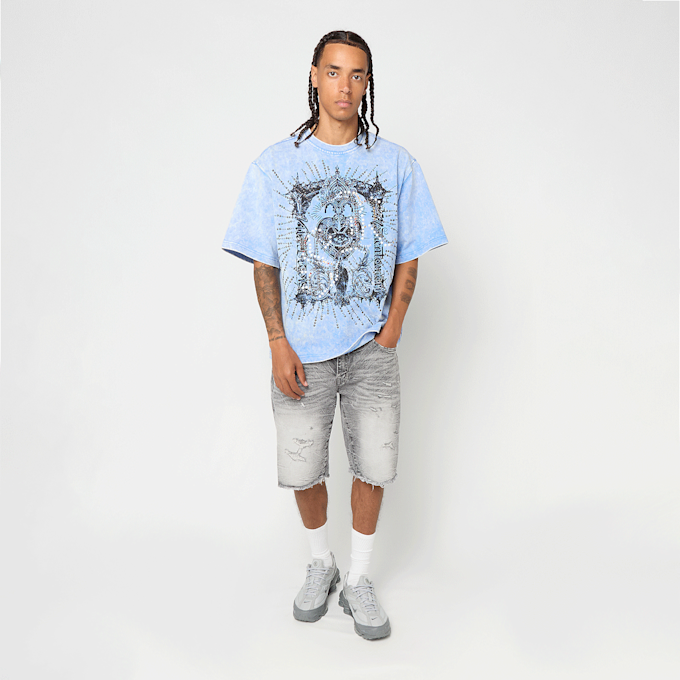 Smoke Rise Memento Mori Studded Tee blau 98798 5