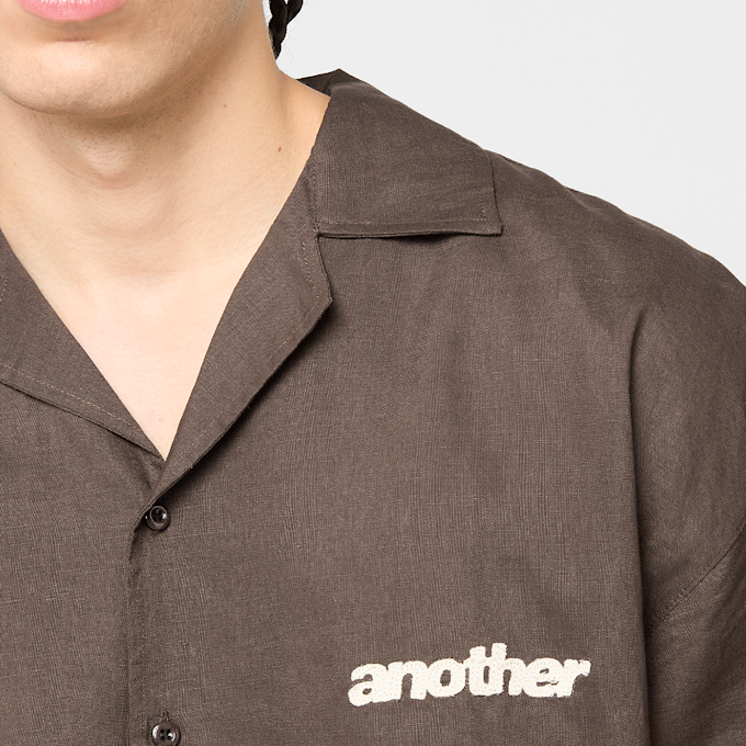 Another Cotton Lab Another Linen Short Sleeve Shirt bruin 98865 3