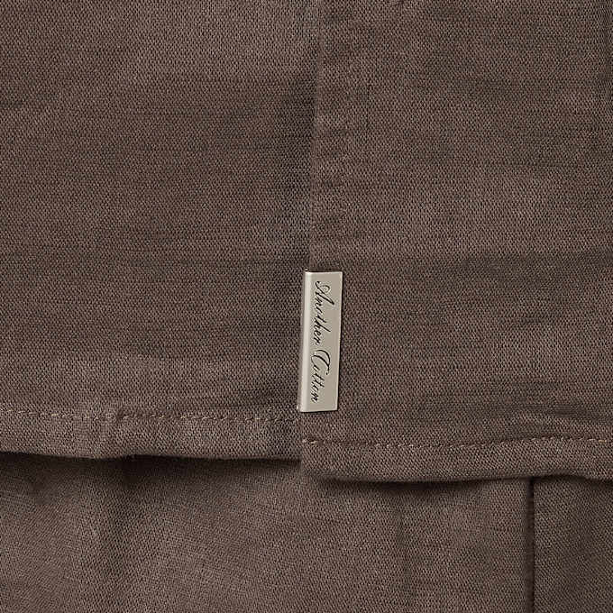 Another Cotton Lab Another Linen Short Sleeve Shirt bruin 98865 4
