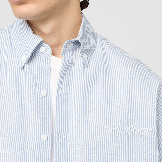 Another Cotton Lab The Short Sleeve Shirt bleu 98868 3