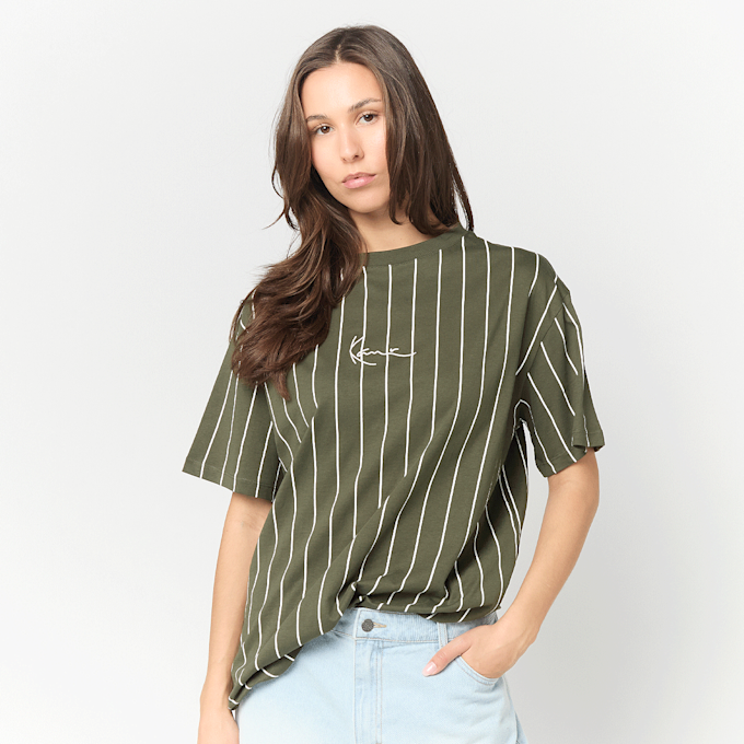 Karl Kani Small Signature Essential Pinstripe OS Tee zelena 98926 1