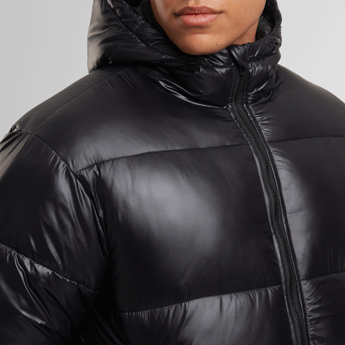 SNIPES Shiny Puffer Jacket With Hood negro 99297 4