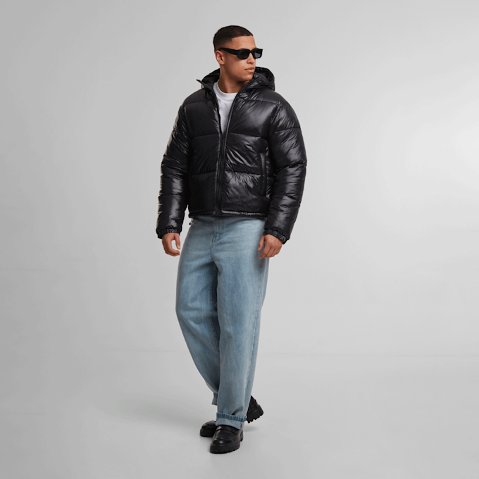 SNIPES Shiny Puffer Jacket With Hood preto 99297 5