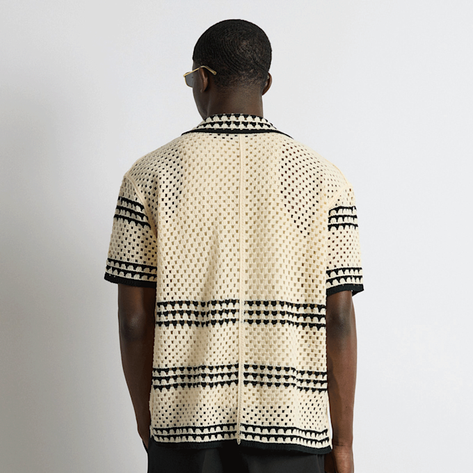 Burocs Crochet Bicolor Shirt beż 100201 2