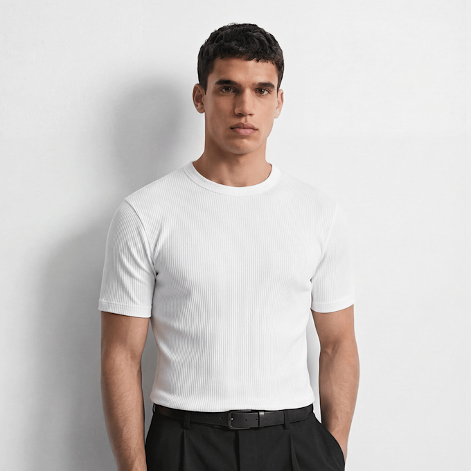 Burocs Slim Rib T-Shirt weiß 100205 1