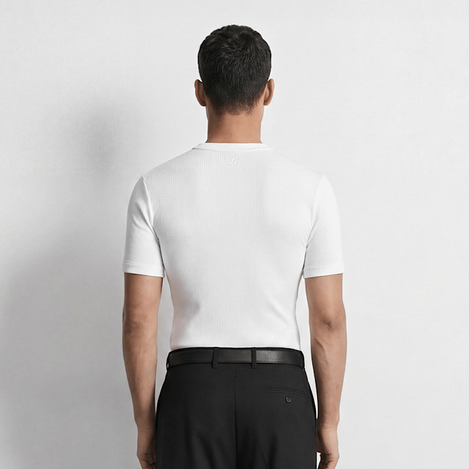 Burocs Slim Rib T-Shirt blanc 100205 2