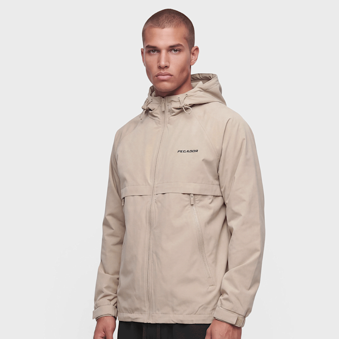 Pegador Mason Hooded Windbreaker beige 100623 1