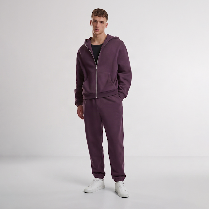 Urban Classics Fluffy Zip Hoody ljubičasta 100708 4