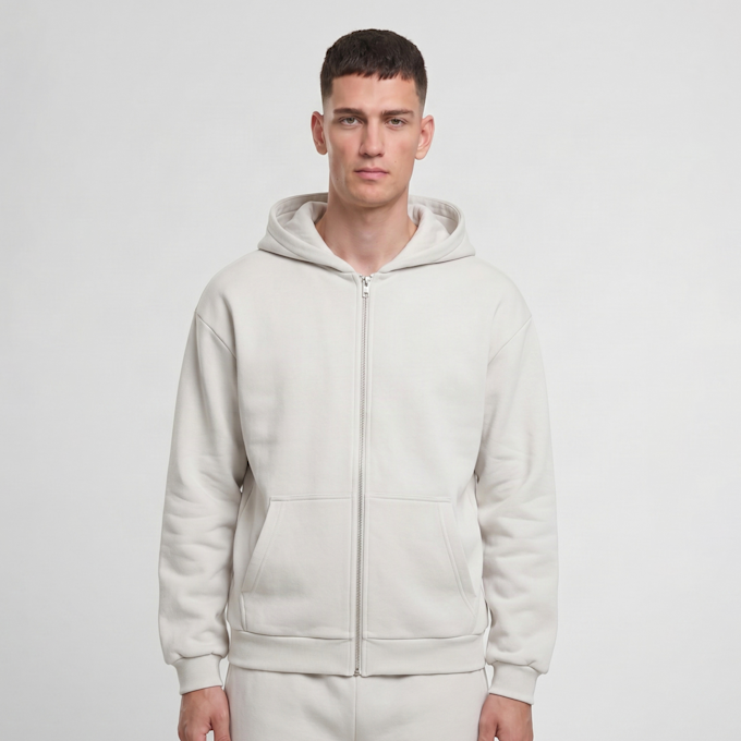 Urban Classics Fluffy Zip Hoody beige 100709 1
