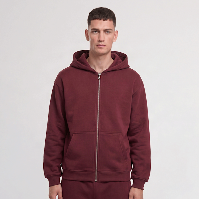 Urban Classics Fluffy Zip Hoody czerwony 101009 1