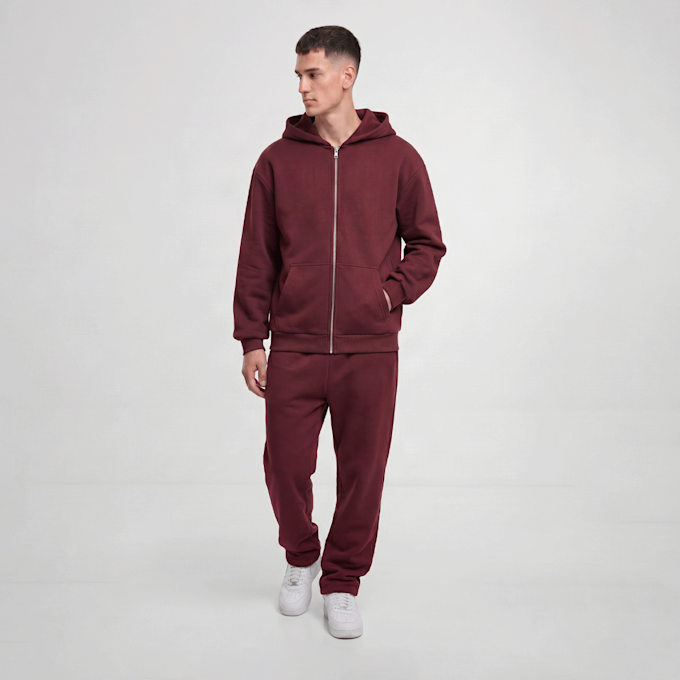 Urban Classics Fluffy Zip Hoody czerwony 101009 3