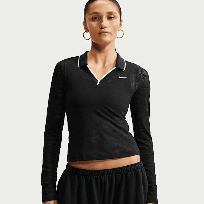 Nike Chill Knit Longsleeve Stitch Lace Top noir 101338 3