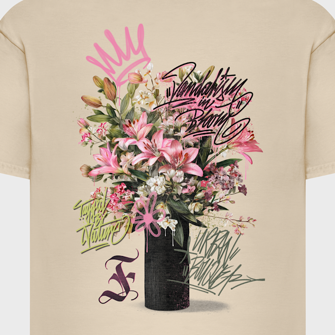 Mister Tee Urban Bloom Oversize Tee beż 102010 4