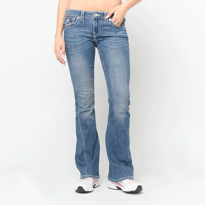 True Religion Joey Low Rise Flare bleu 102377 1
