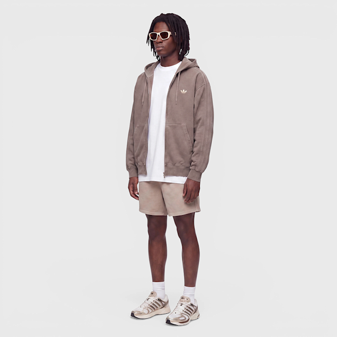 adidas Originals Washed Full Zip Oversized Hoodie Marron 102661 4