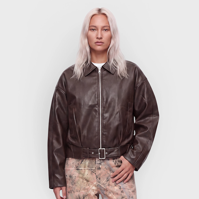 Decibel Cropped Jacket with Belt braun 102863 1