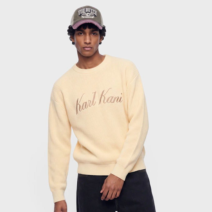 Karl Kani Script Knit Oversized Crew Weiss 103075 1