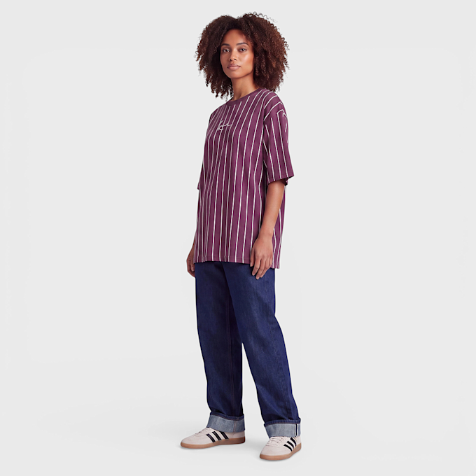 Karl Kani Small Signature Essential Pinstripe OS Tee Violet 103097 4