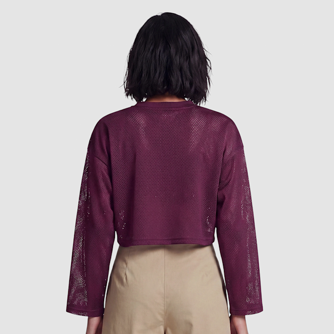 Karl Kani College Mesh Cropped Longsleeve Lila 103099 2